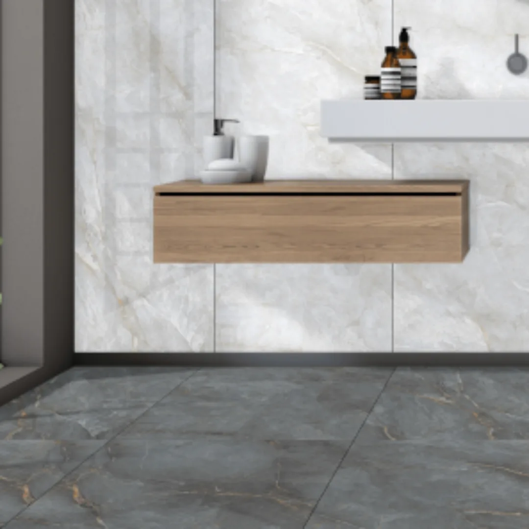 Exotica X - Cr Rubico Gold White, marble-look wall tile for bathroom